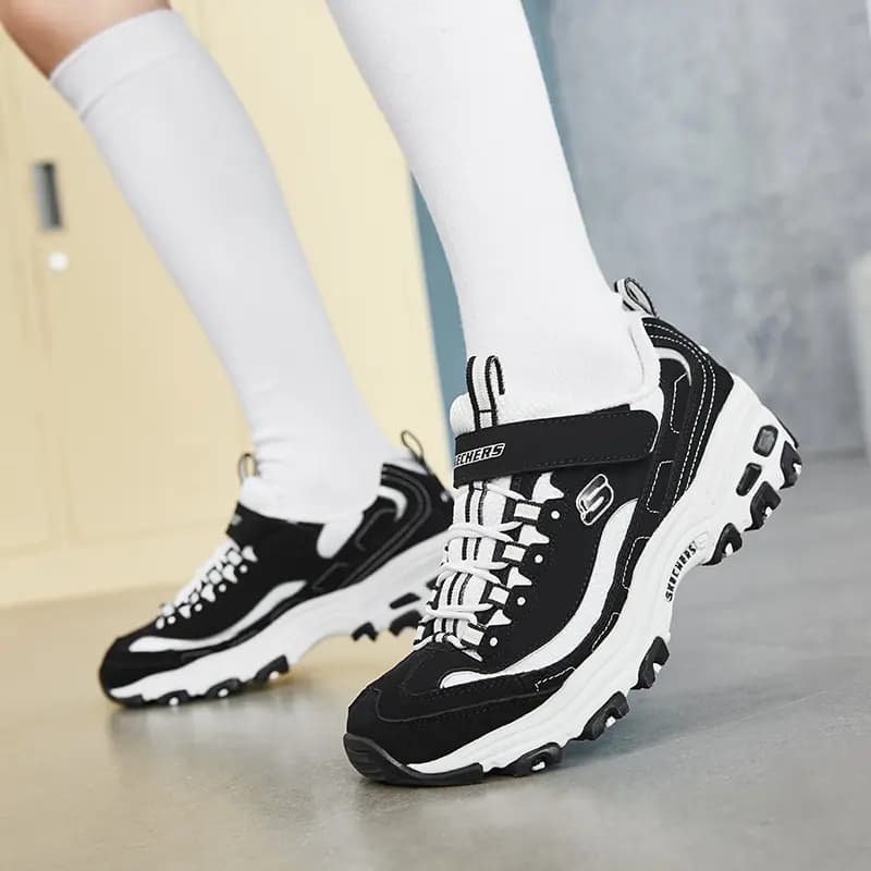 Skechers Uşaq İdman Ayaqqabısı Ağ/Qara 7