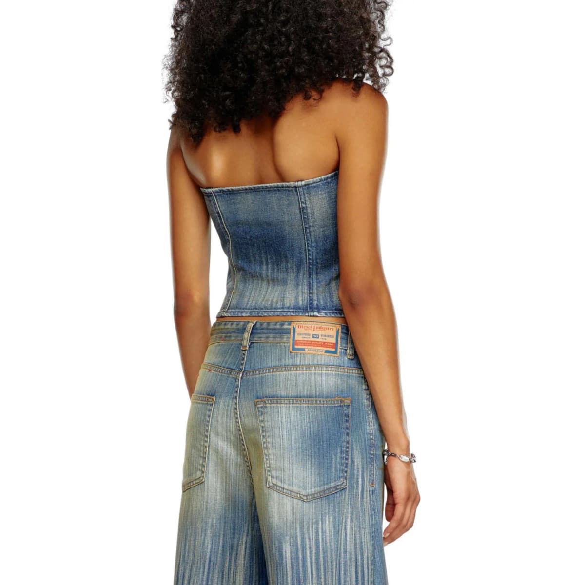 DIESEL FW24 Strapless Top Women's Medium Blue 3