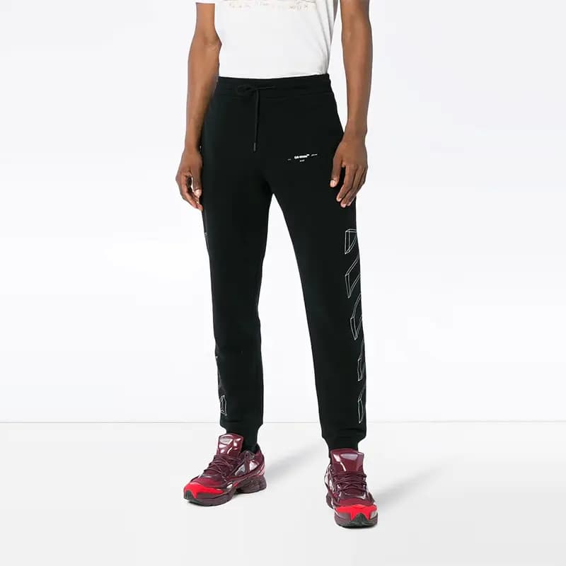 OFF WHITE SS21 Kişi İdman Şalvarı Qara 4