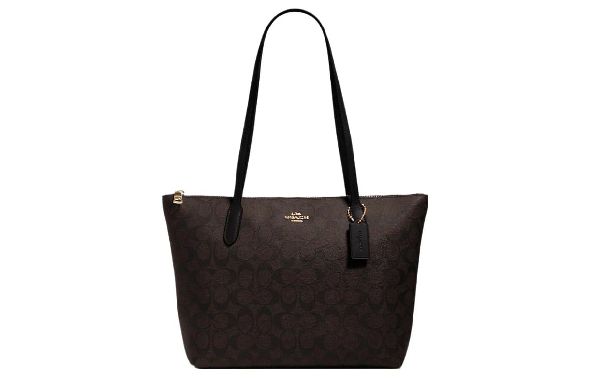 COACH PVC Tote Çanta Qadınlar üçün Tünd Qəhvəyi