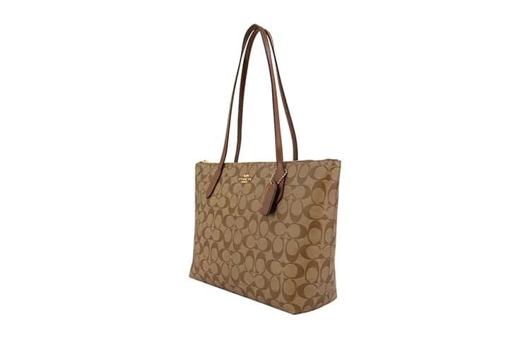 COACH Zip Top Tote Çanta Qadın Qəhvəyi Monogram 2