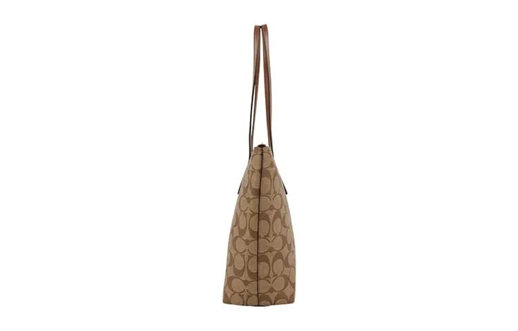 COACH Zip Top Tote Çanta Qadın Qəhvəyi Monogram 3