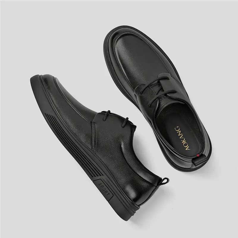 [Couple Gift] AOKANG Cow Leather Business Versatile Breathable Lace-Up Simple Dress Shoes Men's 10