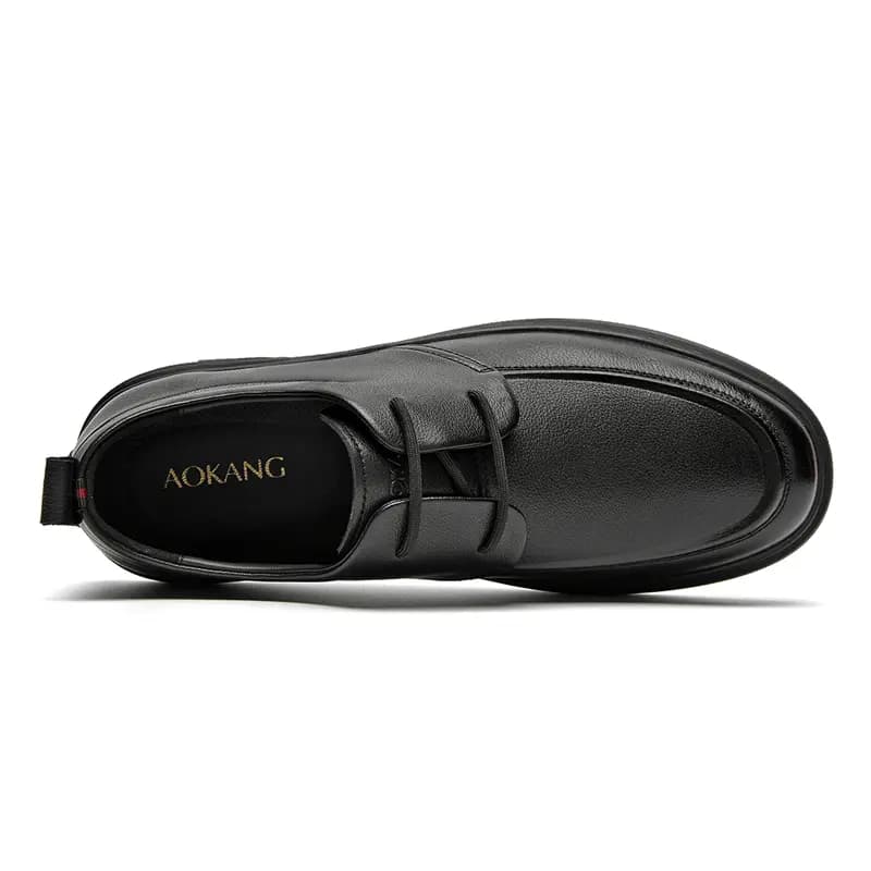 [Couple Gift] AOKANG Cow Leather Business Versatile Breathable Lace-Up Simple Dress Shoes Men's 5