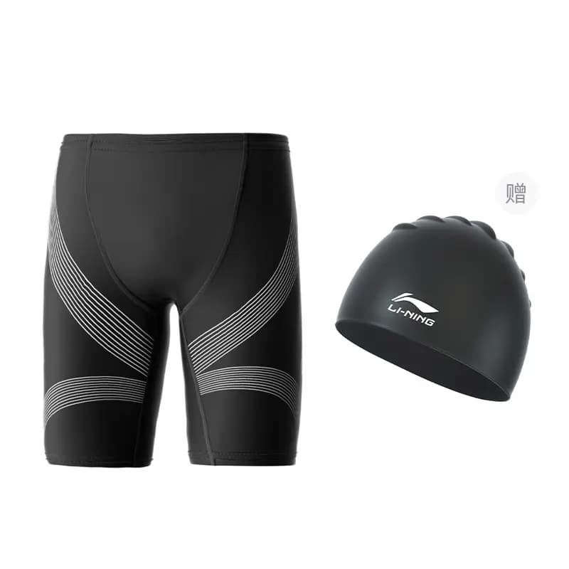 LiNing Chlorine-Resistant Soft Comfortable Fabric Stretch Beach Shorts Men's Comes With Gift 7