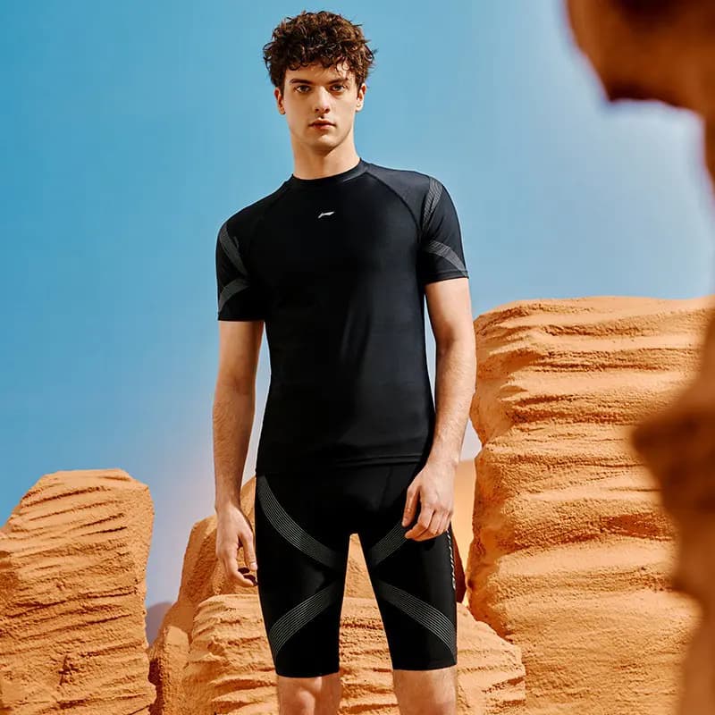 LiNing Chlorine-Resistant Soft Comfortable Fabric Stretch Beach Shorts Men's Comes With Gift 4