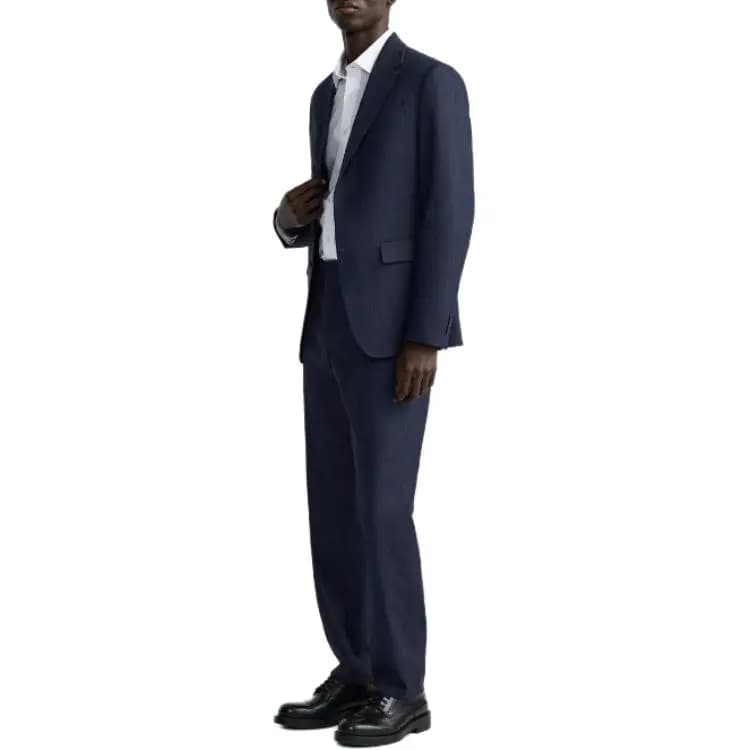 ZARA Slim Fit Kişi Kostyum Şalvarı Mavi 5