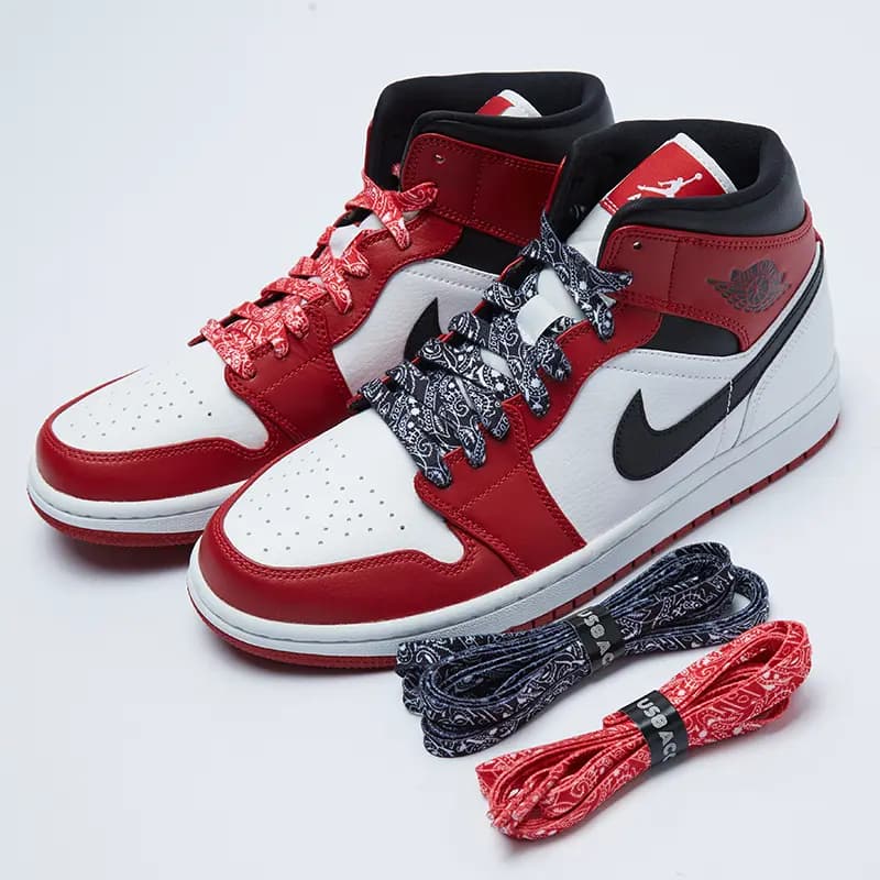 US8ACC Paisley Series 5-Pair Set Gift Box Set Trendy Universal Shoelaces Unisex Couple Set Red Blue Black Purple Sky Blue West Coast 3