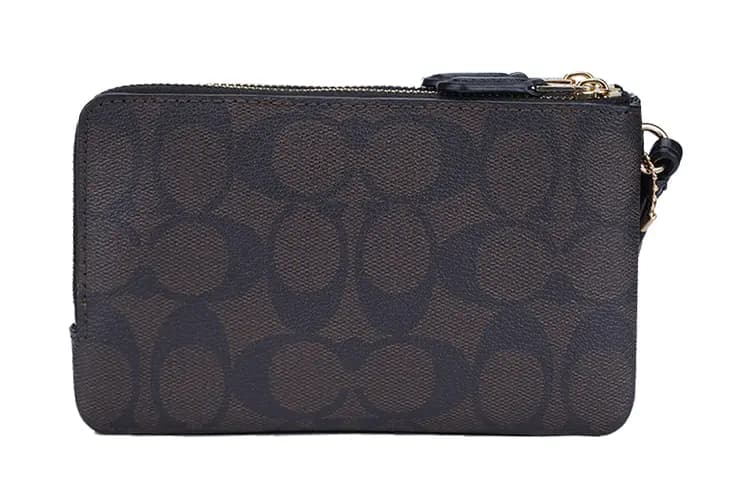 COACH Corner Zip Monogram Qadın Çantası Qara/Qəhvəyi 3