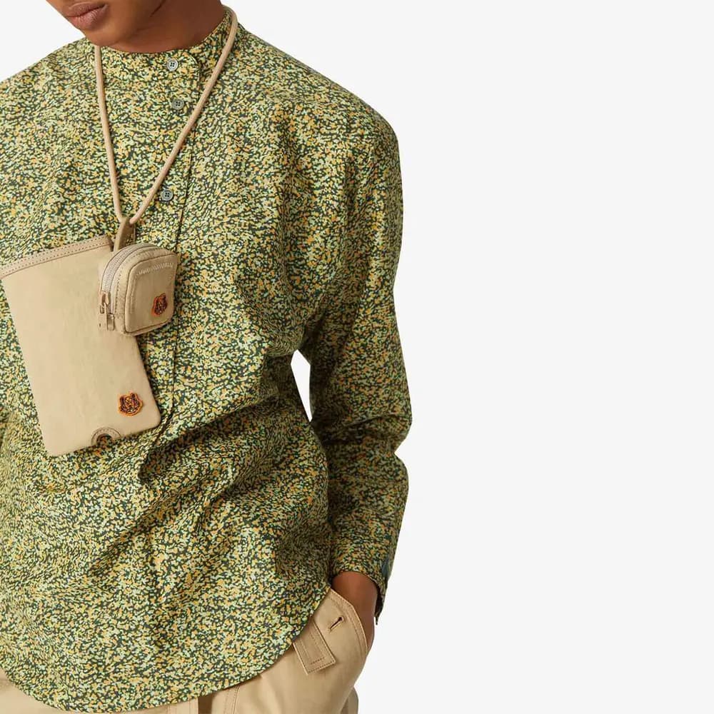 KENZO Nylon Qulaqlıq və Telefon Çantası Unisex Bej 5