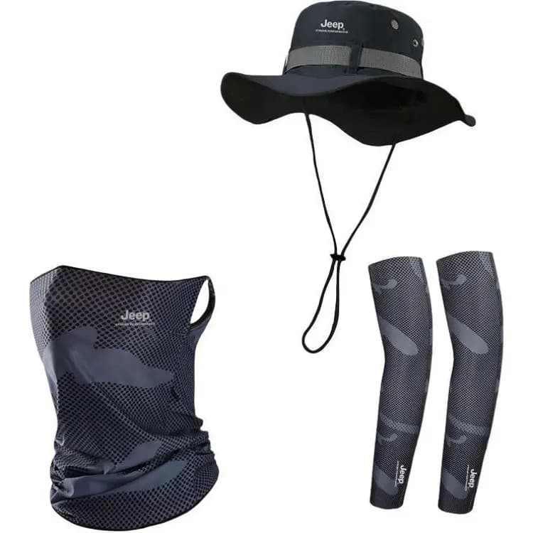 Jeep Sun Hat UV-Protective Summer Men's Outdoor Cycling Fisherman Hat Women Polyester Sun Hat Unisex 3