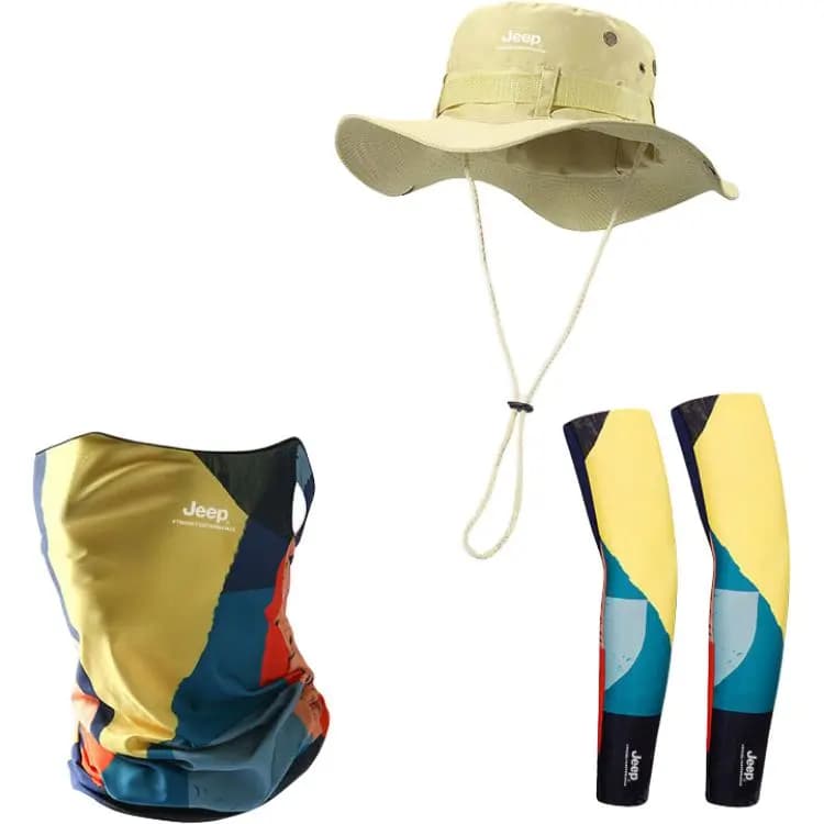 Jeep Sun Hat UV-Protective Summer Men's Outdoor Cycling Fisherman Hat Women Polyester Sun Hat Unisex 6