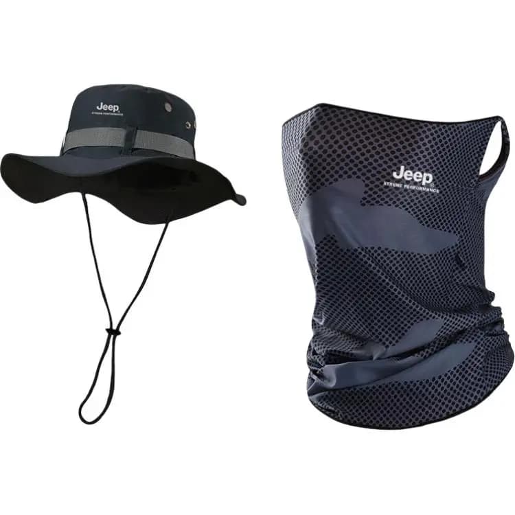 Jeep Sun Hat UV-Protective Summer Men's Outdoor Cycling Fisherman Hat Women Polyester Sun Hat Unisex 9