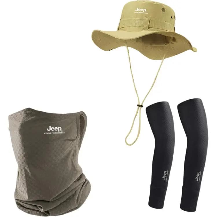Jeep Sun Hat UV-Protective Summer Men's Outdoor Cycling Fisherman Hat Women Polyester Sun Hat Unisex 5