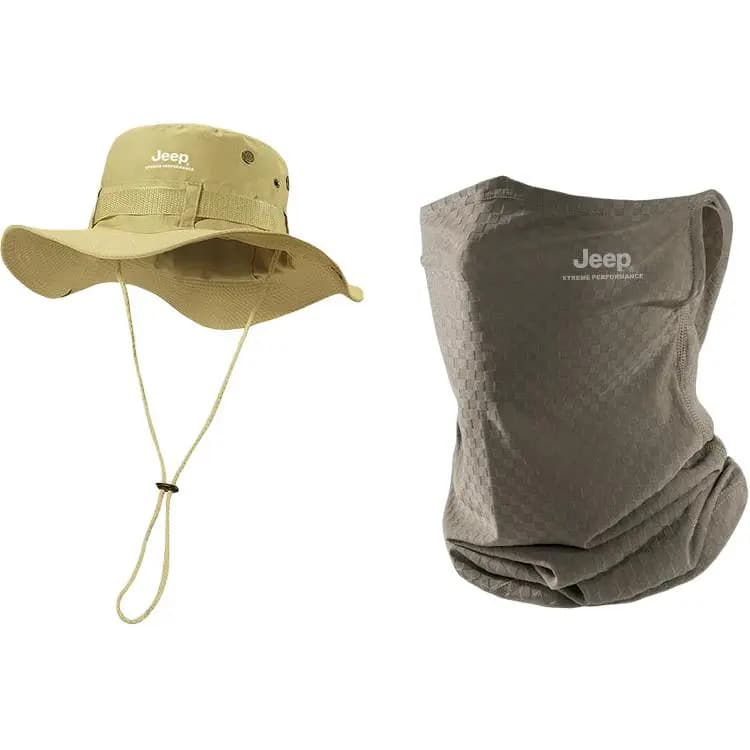 Jeep Sun Hat UV-Protective Summer Men's Outdoor Cycling Fisherman Hat Women Polyester Sun Hat Unisex 11