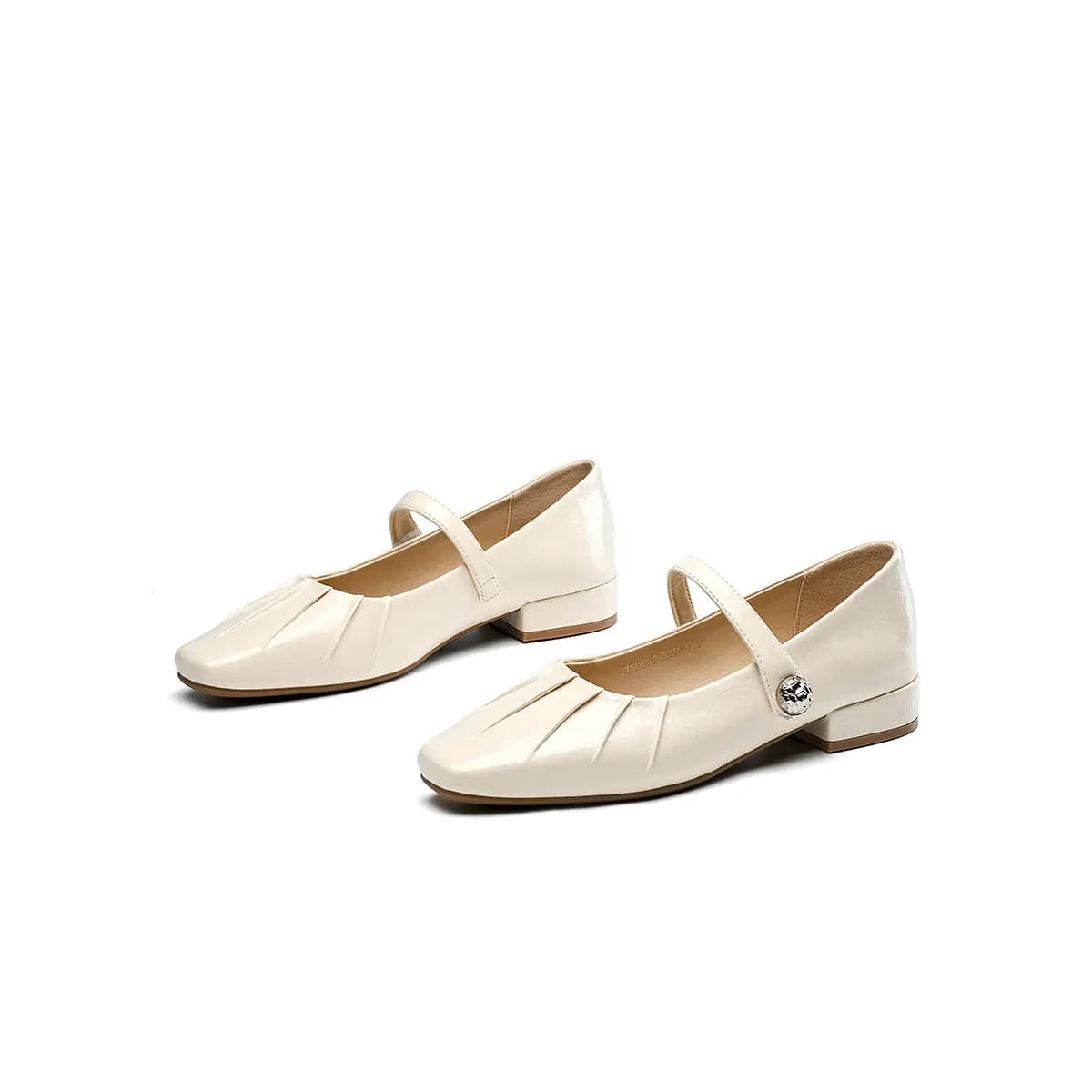 EBLAN Fashion Versatile Elegant Mary Jane Shoes Women's Beige 3