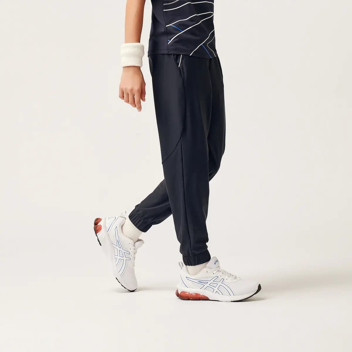 Youth Asics Mid-Rise Versatile Comfortable Breathable Knit Sweatpants Navy 3