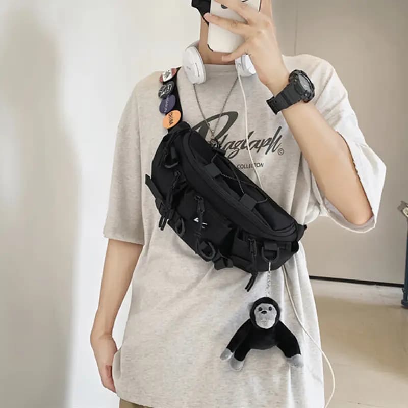 Warrior Nylon Sling Bag Tubas Unisex Black 3