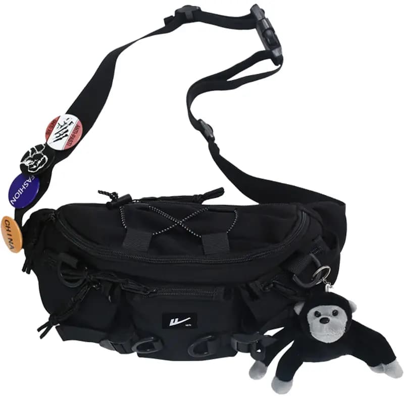 Warrior Nylon Sling Çanta Unisex Qara