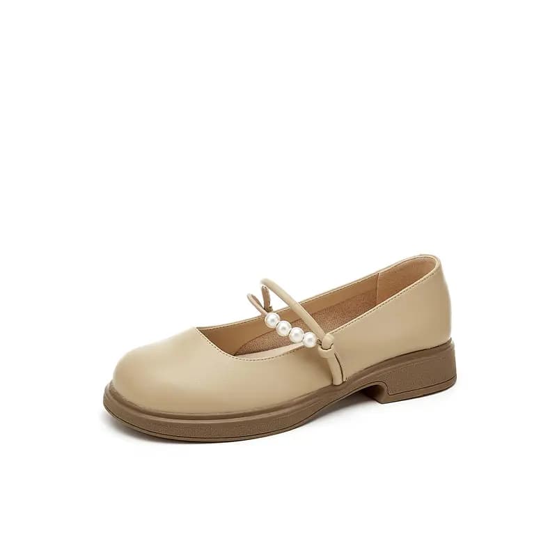 DAPHNE PU Synthetic Leather Fashion Round Toe Comfortable Chunky Heel Mary Jane Shoes Women's 2