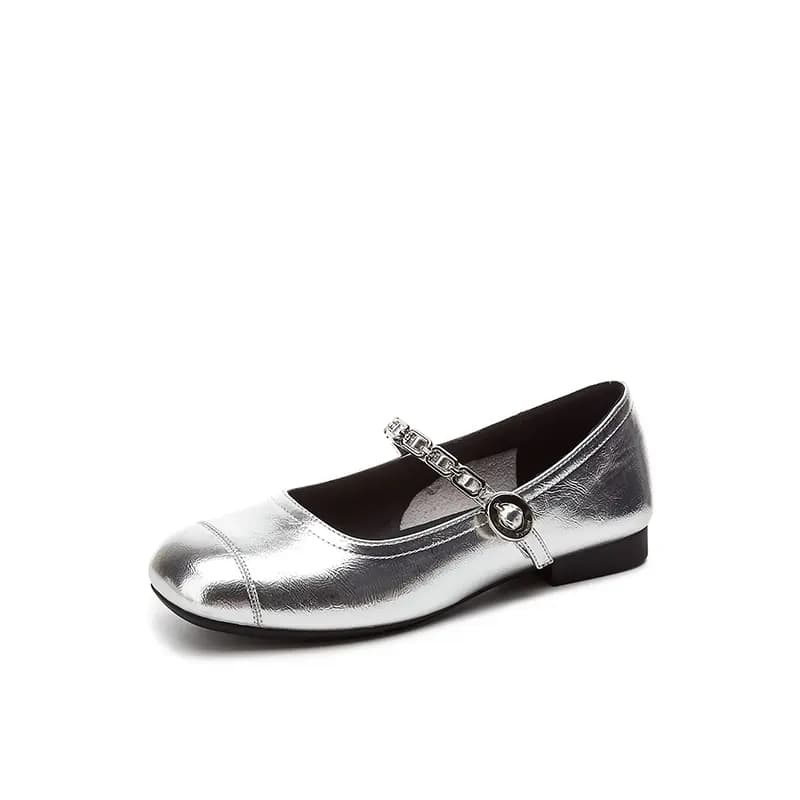 DAPHNE Round Toe Buckle Strap Fashion Breathable Comfortable Slip-Resistant Wear-Resistant Daily Classic Commute Work Simple Elegant Flat Mary Jane Shoes Women's 5