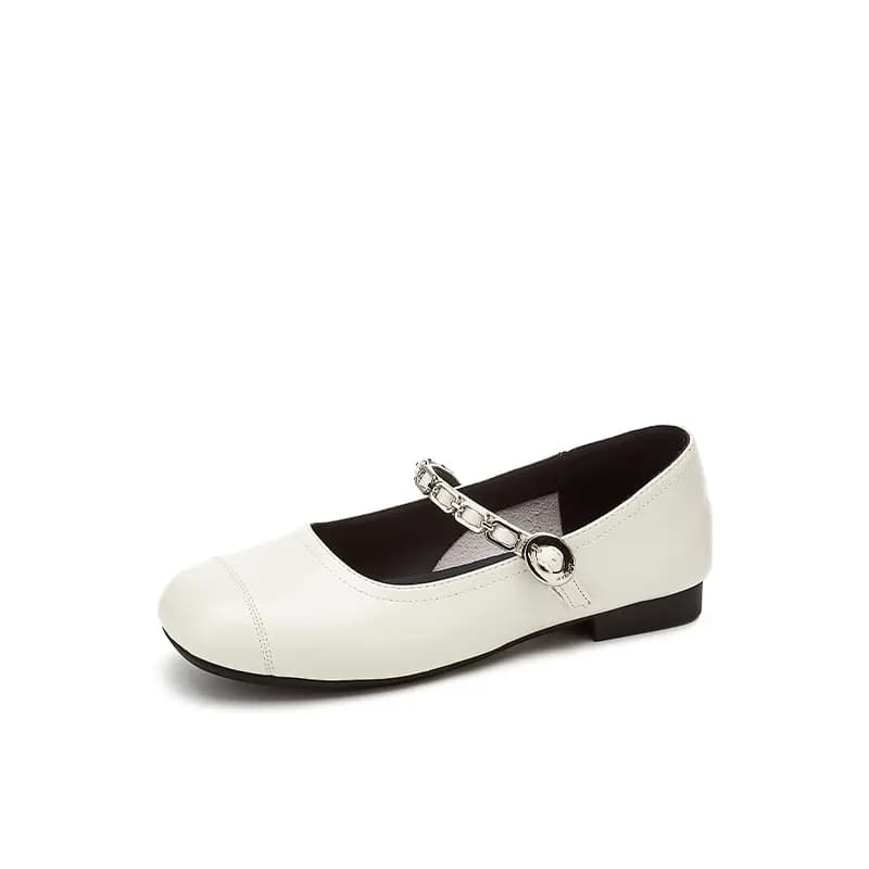 DAPHNE Round Toe Buckle Strap Fashion Breathable Comfortable Slip-Resistant Wear-Resistant Daily Classic Commute Work Simple Elegant Flat Mary Jane Shoes Women's
