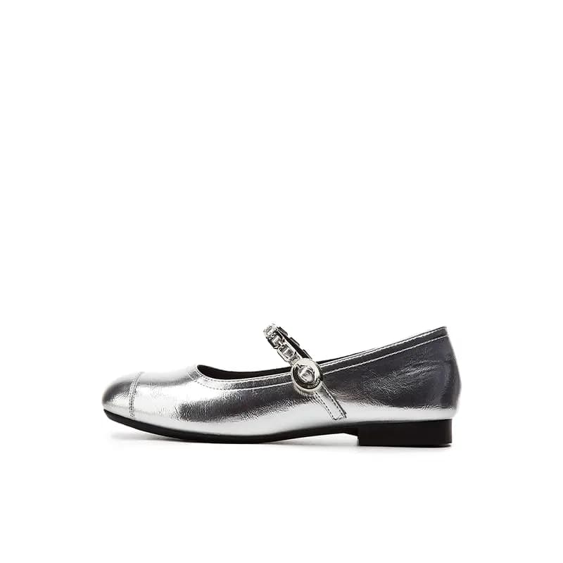 DAPHNE Round Toe Buckle Strap Fashion Breathable Comfortable Slip-Resistant Wear-Resistant Daily Classic Commute Work Simple Elegant Flat Mary Jane Shoes Women's 4