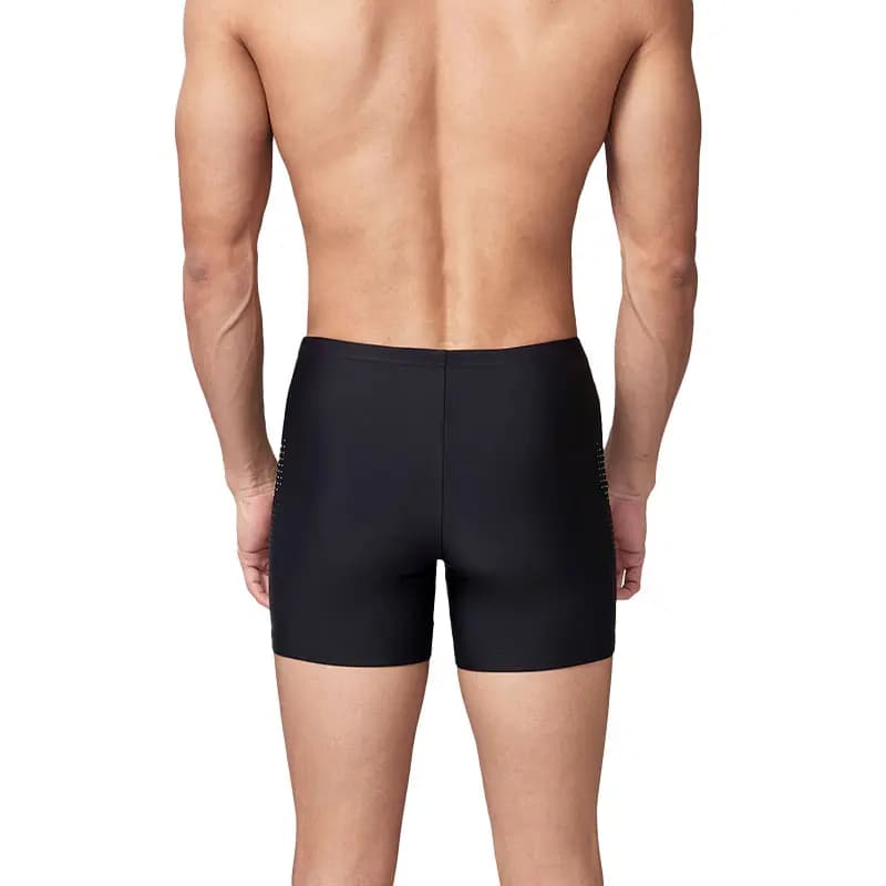 Anta Color-Block Simple Slim Fit Square Cut Swim Trunks Men's Black 4