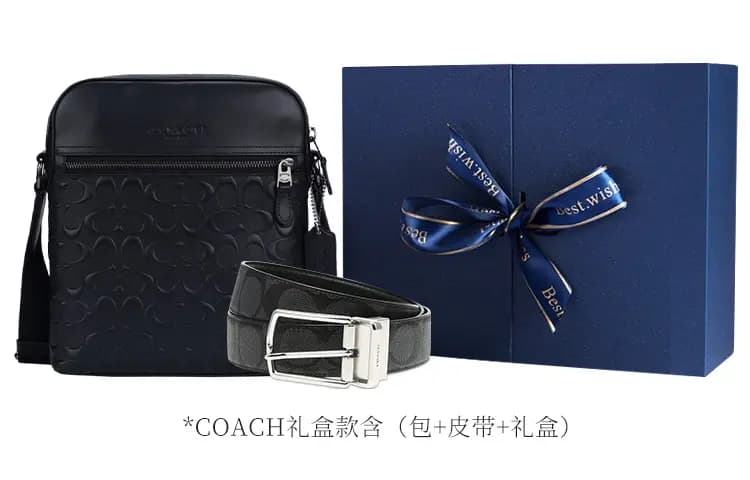 COACH Houston Dəri Çiyin Çantası Kişi Qara 2