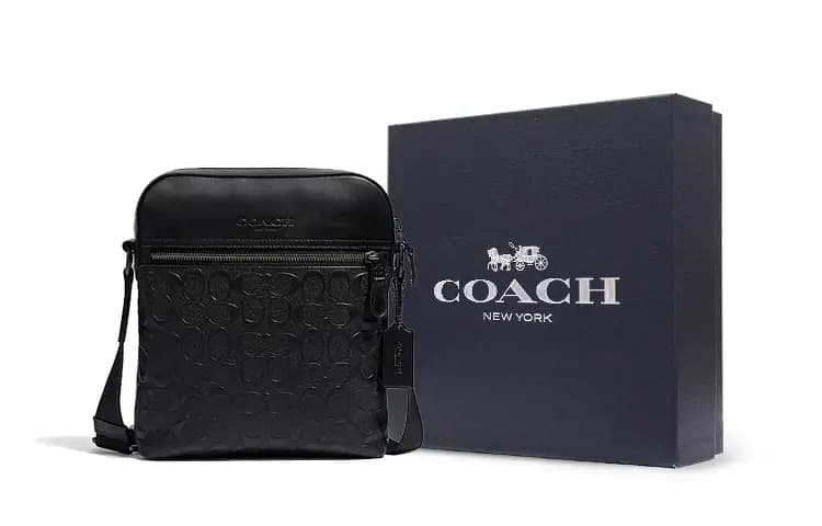 COACH Houston Dəri Çiyin Çantası Kişi Qara 4