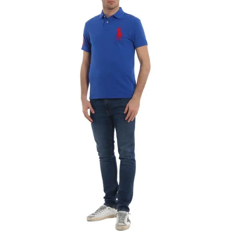 Polo Ralph Lauren Big Pony Embroidery Casual Pullover Short Sleeve Polo Shirt Men's Blue 2