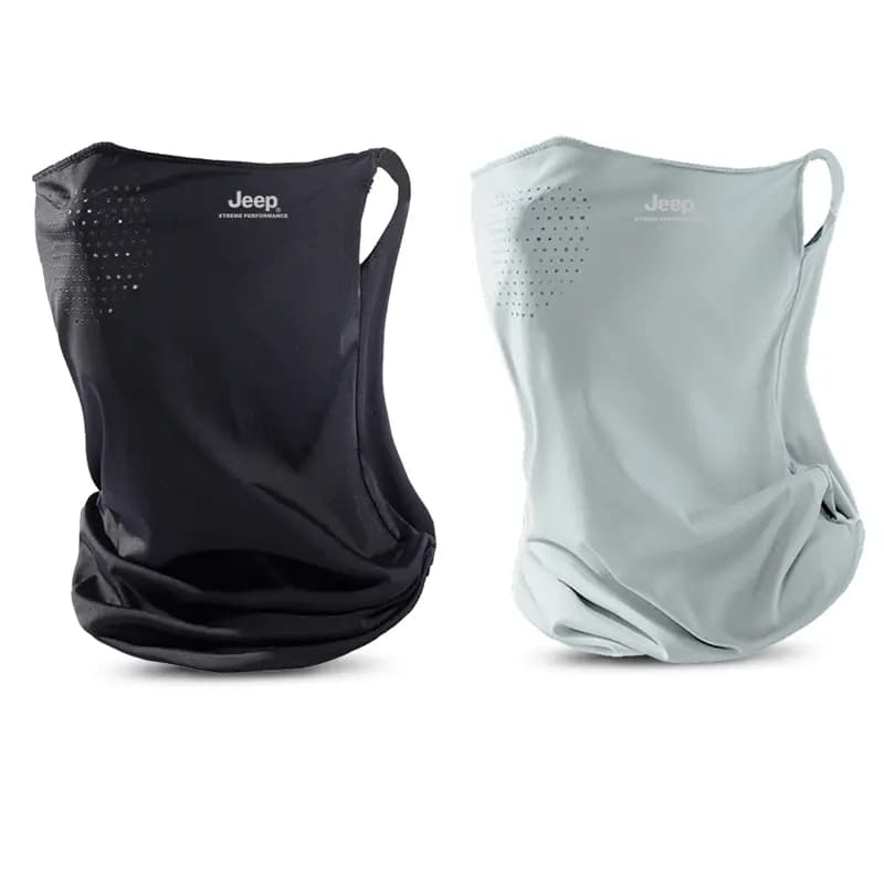 Jeep Neck Gaiter Summer Breathable Ice Silk Full Face UV Protection Neck Cover Ear Loop Face Cover Outdoor Riding Polyester Sun Mask Unisex Couple's 14