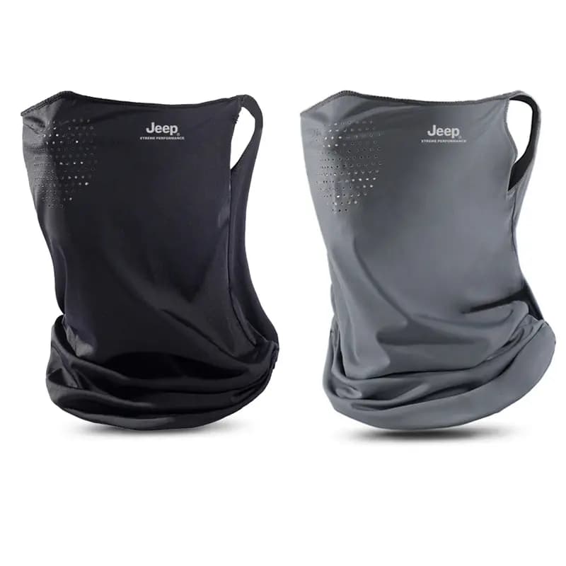 Jeep Neck Gaiter Summer Breathable Ice Silk Full Face UV Protection Neck Cover Ear Loop Face Cover Outdoor Riding Polyester Sun Mask Unisex Couple's 13