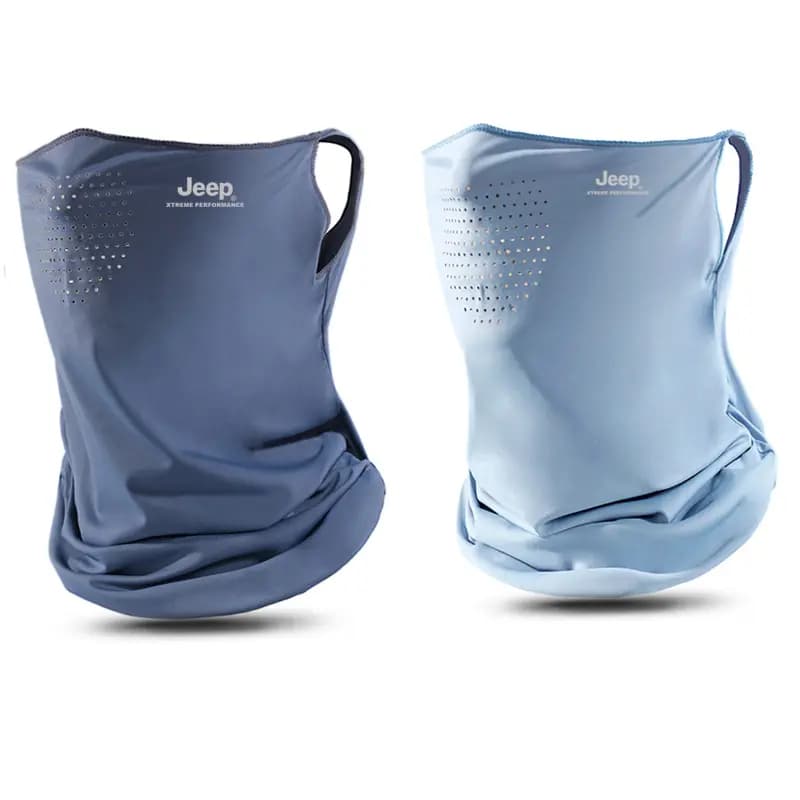 Jeep Neck Gaiter Summer Breathable Ice Silk Full Face UV Protection Neck Cover Ear Loop Face Cover Outdoor Riding Polyester Sun Mask Unisex Couple's 5