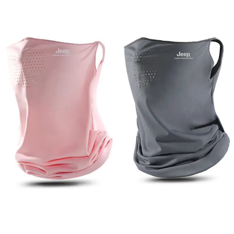 Jeep Neck Gaiter Summer Breathable Ice Silk Full Face UV Protection Neck Cover Ear Loop Face Cover Outdoor Riding Polyester Sun Mask Unisex Couple's 10