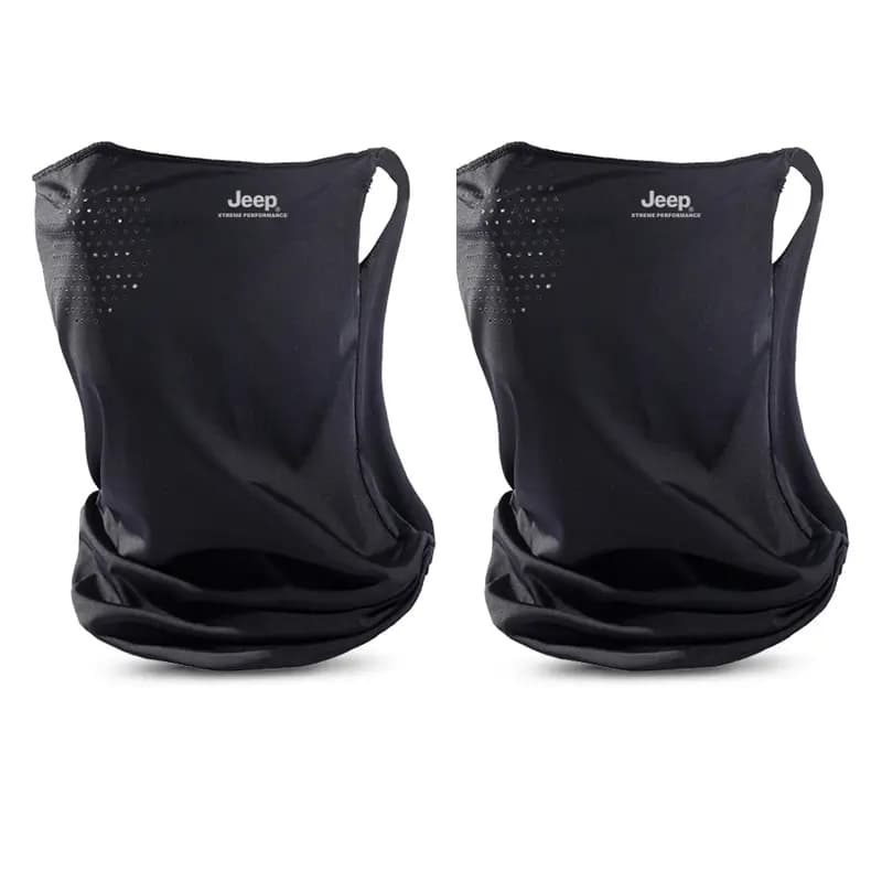 Jeep Neck Gaiter Summer Breathable Ice Silk Full Face UV Protection Neck Cover Ear Loop Face Cover Outdoor Riding Polyester Sun Mask Unisex Couple's 11