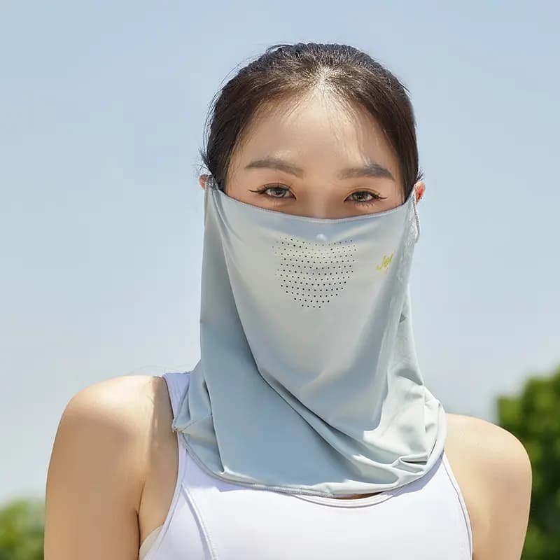 Jeep Neck Gaiter Summer Breathable Ice Silk Full Face UV Protection Neck Cover Ear Loop Face Cover Outdoor Riding Polyester Sun Mask Unisex Couple's 6