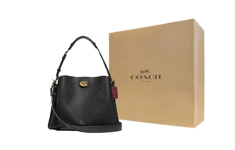 COACH Willow Dəri Çarpaz Çanta Qadın Qara 6