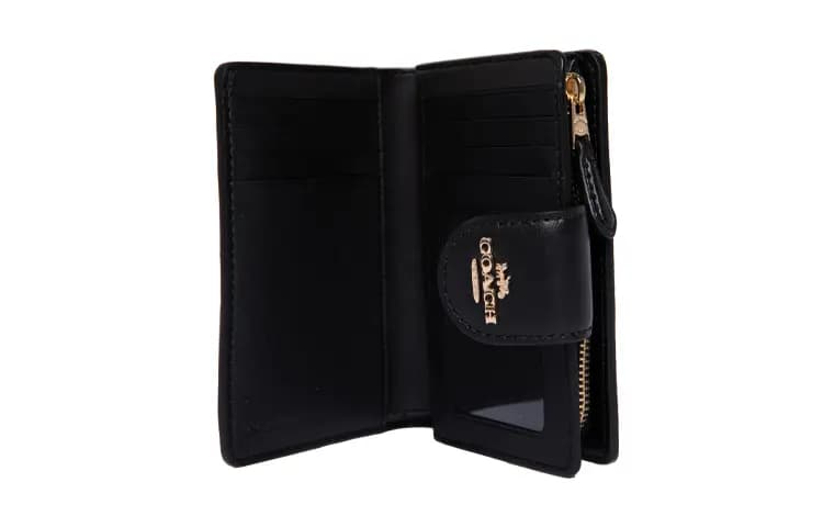 COACH Corner Zip Dəri Əl Çantası Qadın Qəhvəyi/Qara 4