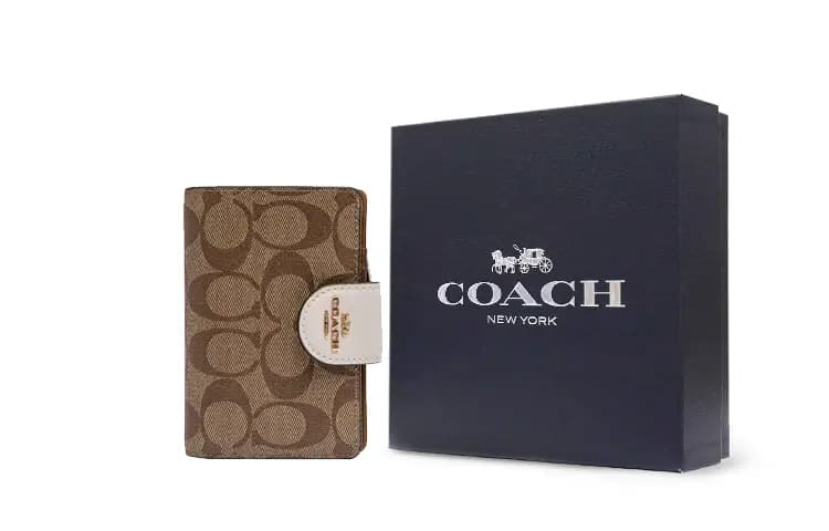 COACH Mahjong Temalı Kətan Pulqabı Qadın Ağ/Xaki 5
