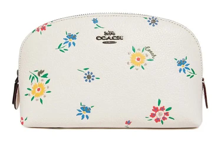 COACH Floral Print Qadın Kosmetika Çantası Ağ