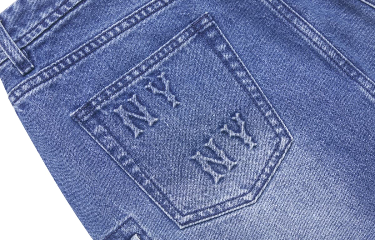 MLB MONOGRAM Reading Collection Denim Short Skirts Women's Indigo 3