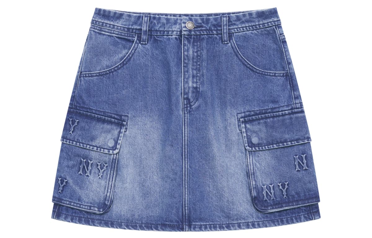MLB MONOGRAM Qadın Denim Qısa Ətək İndigo