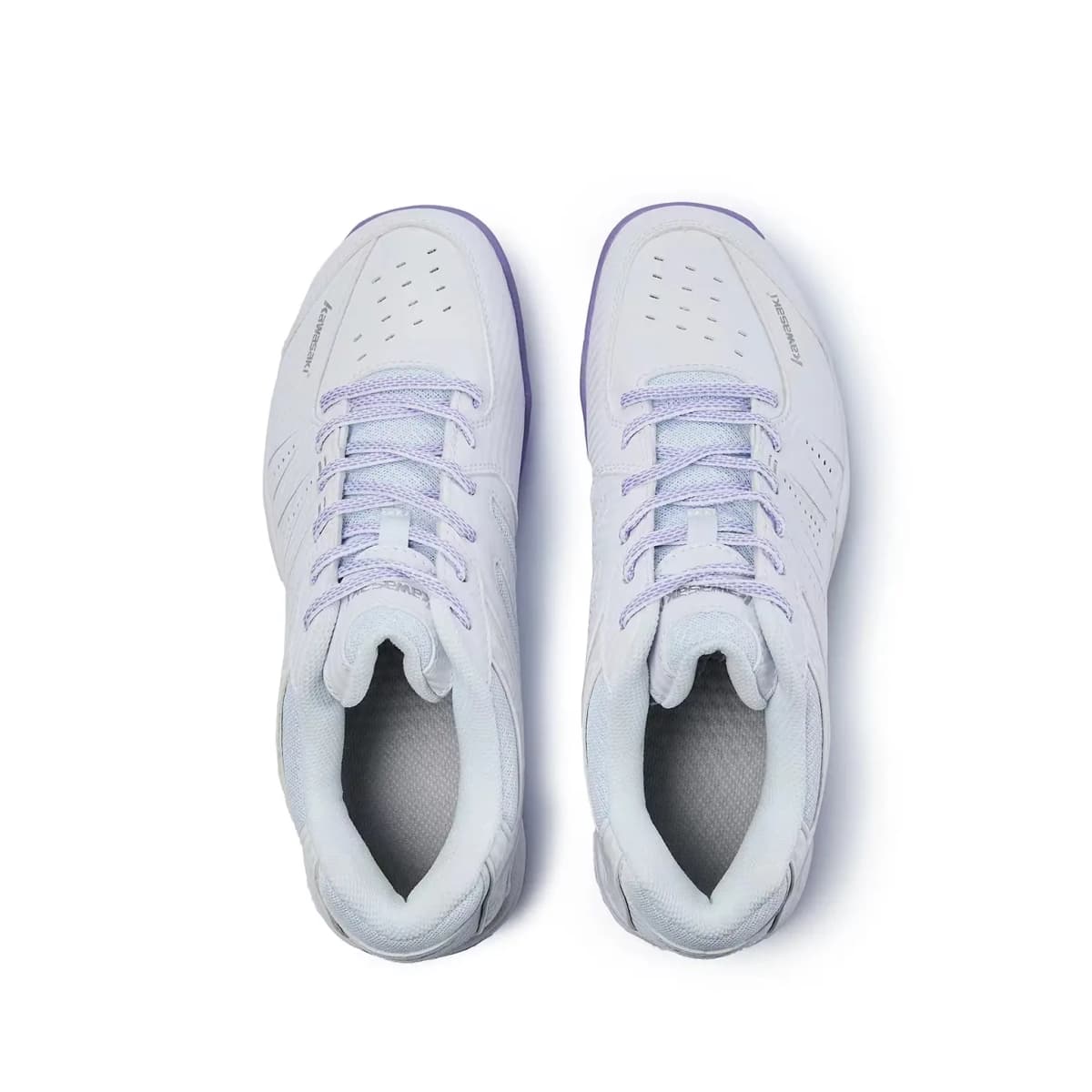 Kawasaki Wind chasing Series Anti Slip Wear Resistant Low Top Badminton Shoes Unisex White Purple 5