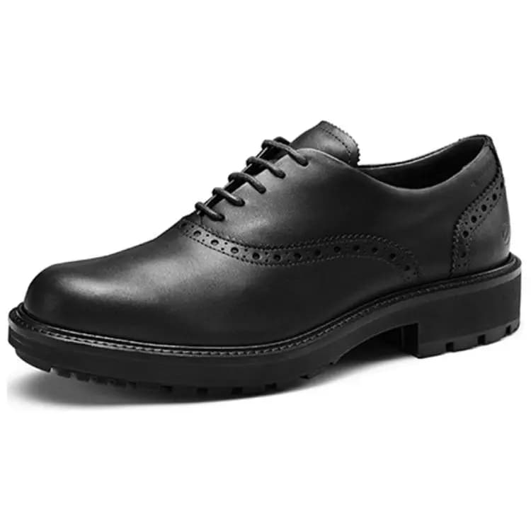ecco Urban Oslo Cowhide Leather Perforated Comfort Dress Shoes Men's Black 3