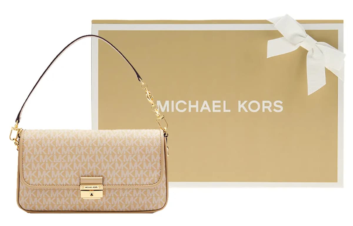 MICHAEL KORS Bradshaw Leather Shoulder Bag Trumpets Women's Camel 8