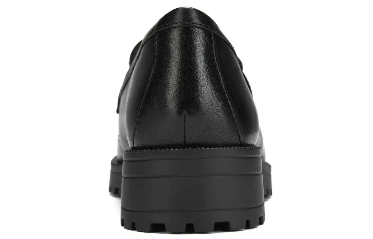 Clarks Calf Leather British Style Fashion Versatile Loafers Women's Black 4