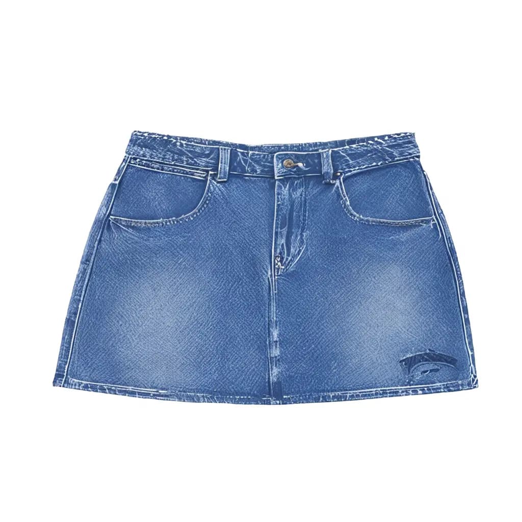 MLB New York Yankees Embroidery A-Line Denim Skirt Qadın Mavi