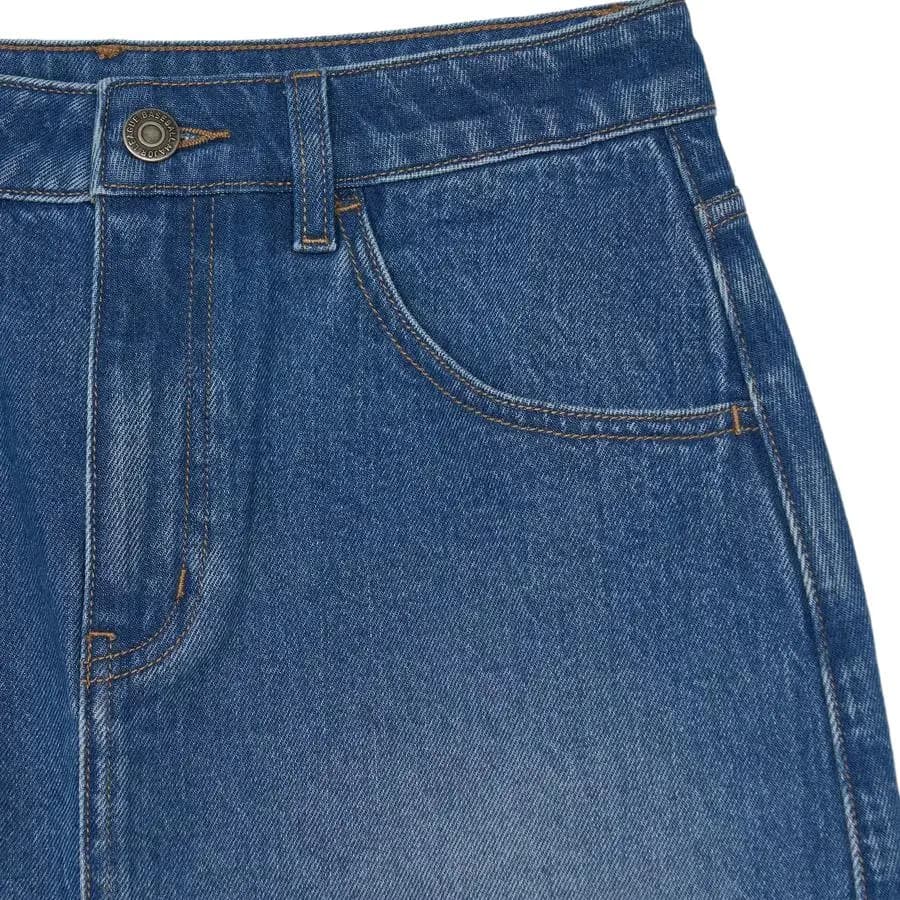 MLB New York Yankees Embroidery A-Line Denim Skirt Qadın Mavi 4