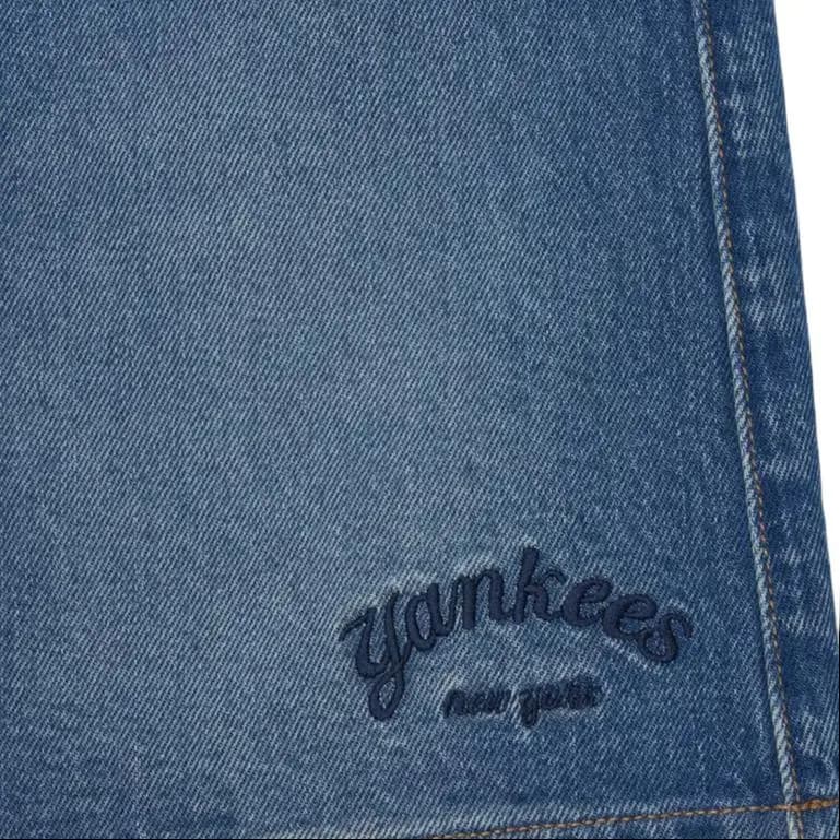 MLB New York Yankees Embroidery A-Line Denim Skirt Qadın Mavi 6
